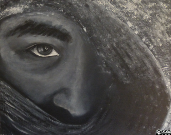 Regard - Huile sur toile - 30F, 92x73cm