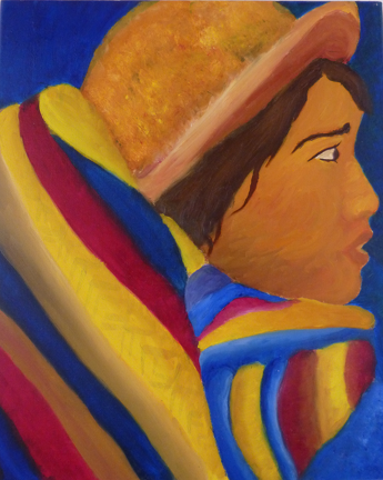 Enfant- Huile sur toile - 8F, 46x38cm